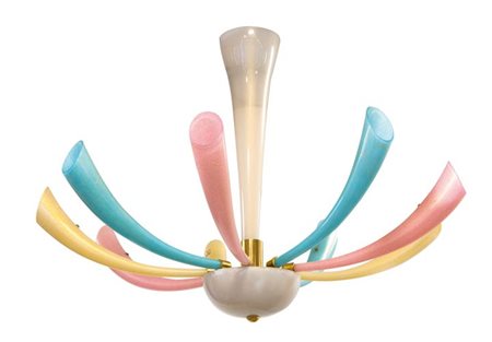 BAROVIER ANGELO Fuochi artificiali Lampadario a sospensione. Vetro soffiato...