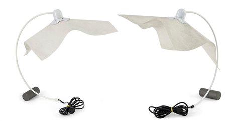 BELLINI MARIO Area Coppia di lampade da tavolo. Diffusore in tela resinata,...