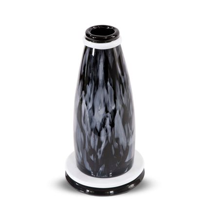 ASTI SERGIO Vaso in vetro trasparente con striature opaline bianche...