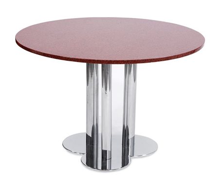 ASTI SERGIO Trifoglio Tavolo in acciaio cromato con piano in granito. Prod....