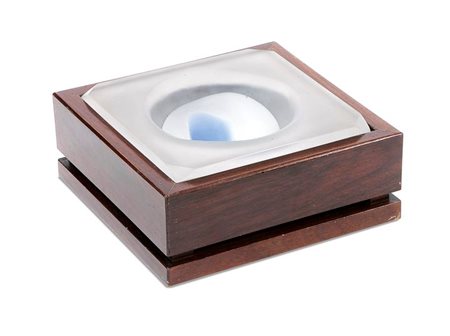 CALIARI PAOLO Centrotavola in legno di palissandro con formella interna in...