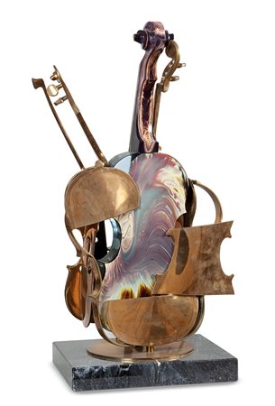ARMAN (Armand Fernandez) 1928 - 2005 "Violino" H cm 71 scultura in bronzo e...