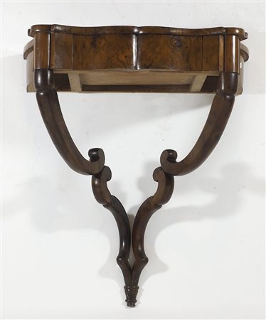 Consolle a muro con cassetto centrale. cm. 80x70x45.