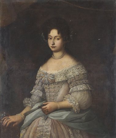 Scuola emiliana del XVII secolo "Ritratto di gentildonna" cm. 115x93 - olio...