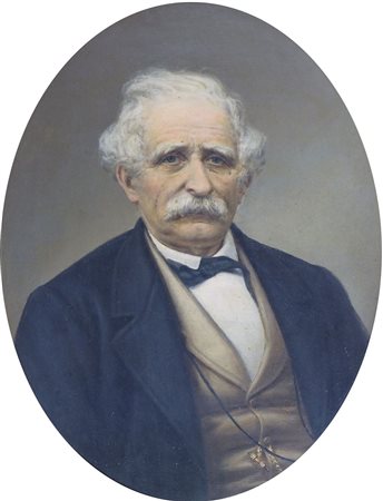 Maestro del XIX secolo "Ritratto di vecchio" cm. 53x40 - olio su tela