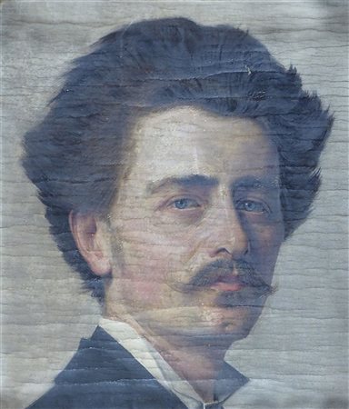 Maestro inizio XX secolo "Ritratto di giovane" cm. 25x22 - olio