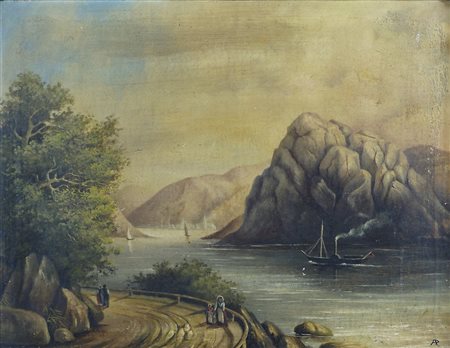 Maestro del XIX secolo "Paesaggio" cm. 34x46 - olio su tela