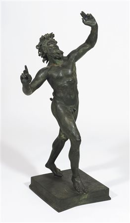 Statua in bronzo raffigurante fauno. Timbro Fonderia Sommer Napoli. XIX...