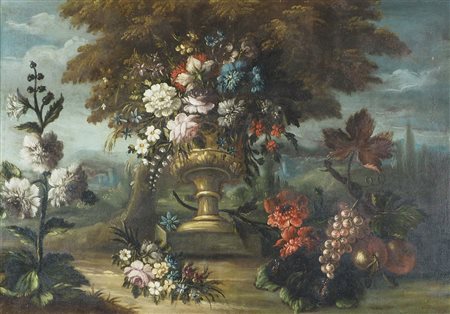 Maestro del XVIII secolo "Natura morta" cm. 68x97 - olio su tela foderata...