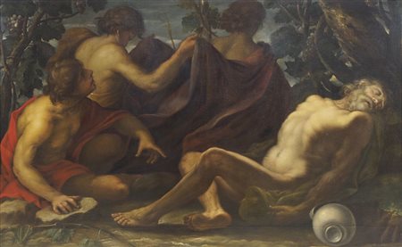 Ambito di Antonio Zanchi 1631-722 "Scena sacra con Noè" cm. 113x180 - olio su...