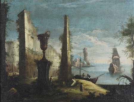 Maestro veneto del XVII secolo "Paesaggio" cm. 56x73 - olio su tela foderata...
