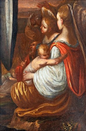 Pittore del XVII secolo
 

Holy family with St. Anna and St. John