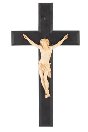 
Ivory Christ on ebonized wood cross