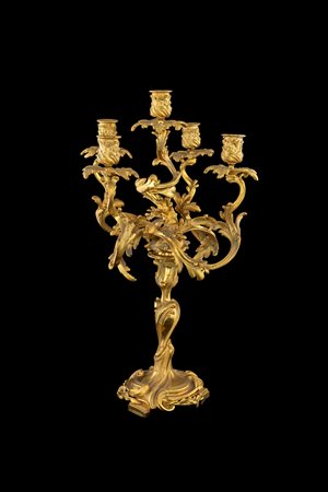 
Pair of gilded bronze candlesticks
