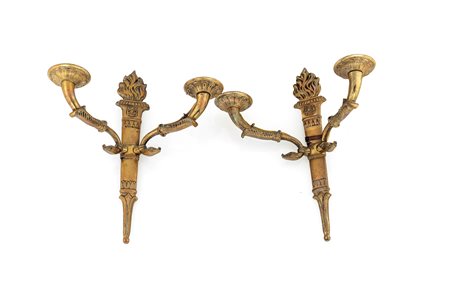 
Pair of gilded bronze appliques