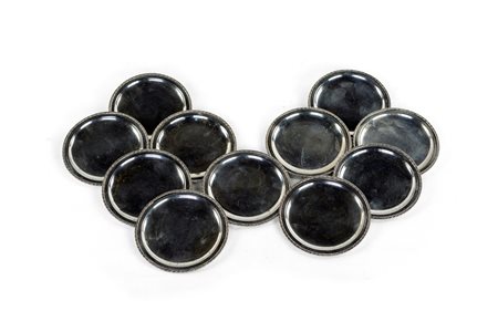 
 

Eleven silver small plates by Frugoni