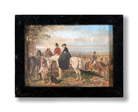 John Frederick Herring junior (attribuito)
(Doncaster 1815-Fulbourn 1907)

Four small paintings with hunting scenes