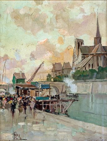 Paolo Sala
(Milano 1859-Milano 1924)

View of Notre Dame de Paris