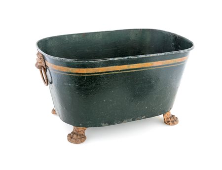 
 

Painted metal planter