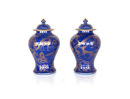 
 

Pair of porcelain potiches
