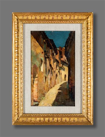 Vincenzo Cabianca (attribuito)
(Verona 1827-Roma 1902)

View of a village