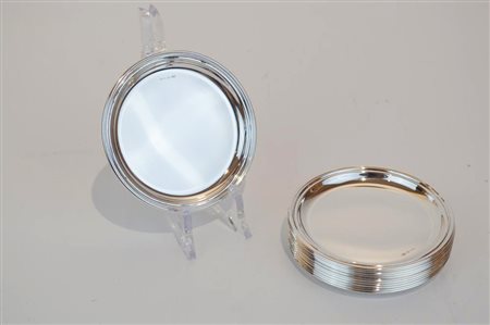 LOTTO DI DODICI SOTTOBICCHIERI IN ARGENTO 800