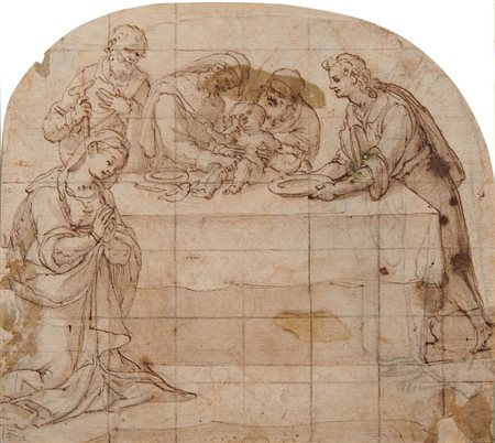 Ercole Setti [attribuito a] (1530 - 1618) LA CIRCONCISIONE DI GESU' Penna e...