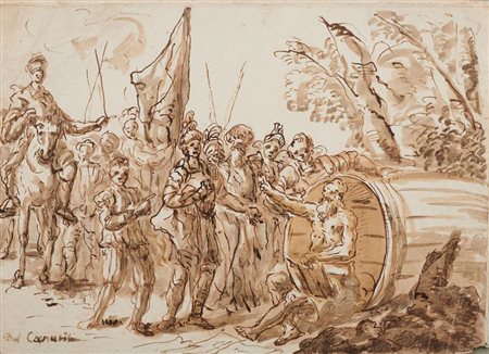 Scuola Italiana del XVIII secolo ALESSANDRO E DIOGENE Penna e inchiostro...