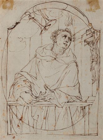 Scuola Emiliana del XVIII secolo UN FRATE DOMENICANO ODE LE TROMBE DEL CIELO...