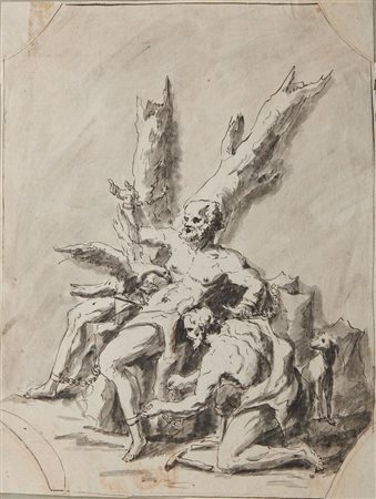 Scuola Veneta del XVIII secolo IL SUPPLIZIO DI PROMETEO Penna e inchiostro...