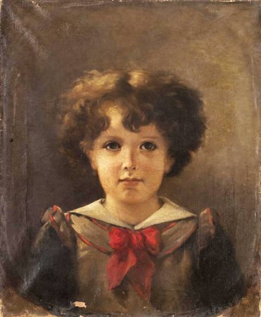 Scuola Italiana del XVIII secolo RITRATTO DI BAMBINO olio su tela, cm 60x50