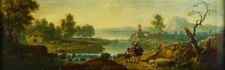 Anonimo PAESAGGIO olio su tela, cm 27x79