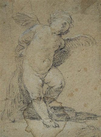 Scuola di Guido Reni PUTTO matita su carta, cm 13,5x10 L'opera presenta una...