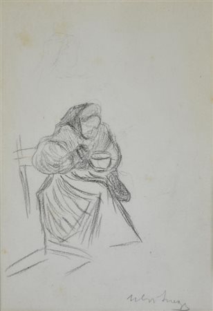 Ulvi Liegi Lotto composto da: Disegno a matita nera su carta avorio, cm 20x14...