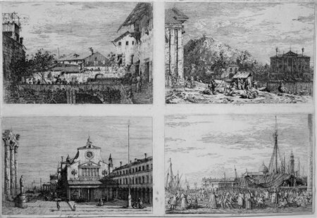 Giovanni Antonio Canal detto Canaletto LA TERRAZZA / IL MERCATO DEL DOLO /...