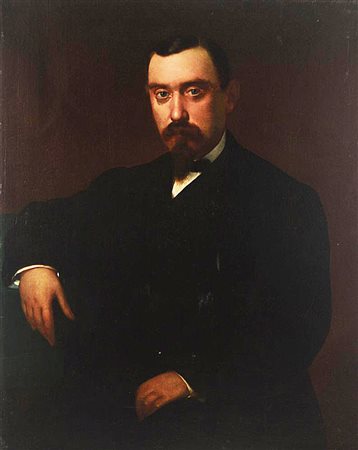 Scuola Italiana del XIX secolo GENTILUOMO olio su tela, cm 87x82