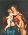 Scuola Italiana della fine del XIX secolo MADONNA CON BAMBINO E SAN...