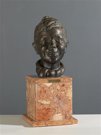 RIVA GIOVANNI Torino 1890 - 1973 "Narciso" h 28x19x16 scultura in bronzo su...