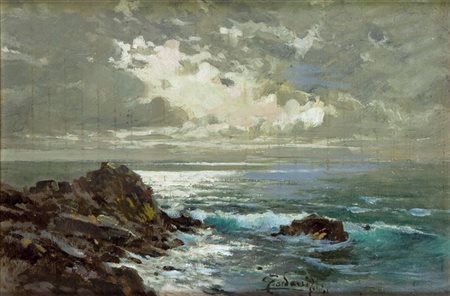 GIORDANO FELICE Napoli 1880 - 1964 Capri (NA) "Marina" 19,4x28,5 olio su...