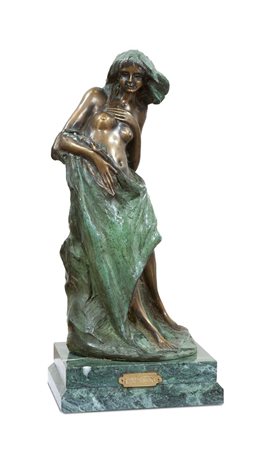 VENZO NICO "Figura femminile" h 30 scultura in bronzo patinato su base in...