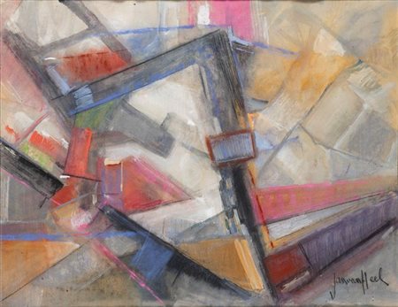 VAN HEEL JAN "Composizione" 47x38 tecnica mista su carta Opera firmata in...