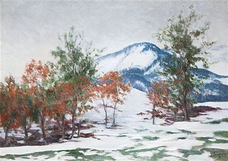 EMPRIN GIULIANO Torino 1902 - 1991 "Neve sul Frejus" 50x70 olio su tela Opera...
