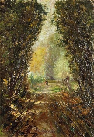 GHIVARELLO BENEDETTO Torino 1882 - 1955 "Interno del parco della...