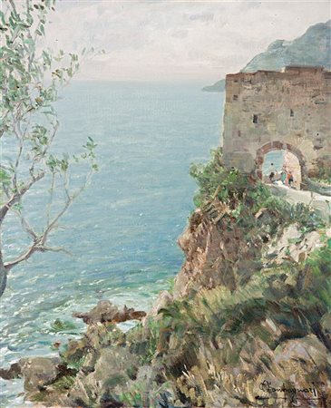 CAMPAGNARI OTTORINO Mestre (VE) 1910 - 1982 Torino "Antica porta a Noli"...