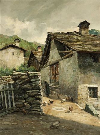 GHEDUZZI GIUSEPPE Crespellano (BO) 1889 - 1957 Torino "Baite in montagna con...