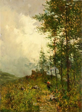 BUSCAGLIONE GIUSEPPE Ariano Irpino (AV) 1868 - 1928 Rivoli "Pineta" 57x41...