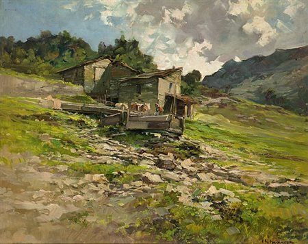 GHEDUZZI CESARE Crespellano (BO) 1894 - 1944 Torino "Baite d'estate" 40x50...