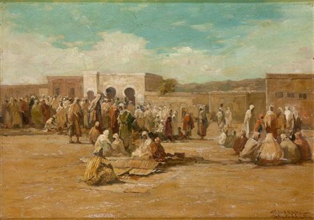 GHEDUZZI GIUSEPPE Crespellano (BO) 1889 - 1957 Torino "Mercato arabo" 35x45...