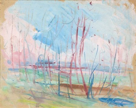 SPAZZAPAN LUIGI Gradisca d'Isonzo (GO) 1889 - 1958 Torino "Paesaggio in rosa"...