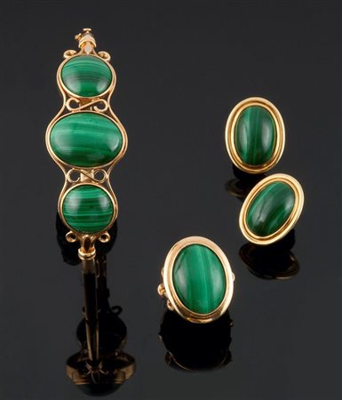 DEMI-PARURE Demi-parure in oro giallo composta da anello, coppia di orecchini...